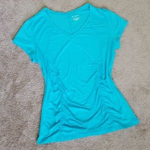 Tek Gear Ruched Short Sleeve Workout Athletic Top